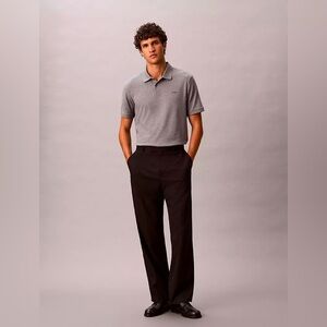 Calvin Klein liquid touch cotton,gray&white stripe cooling performance poloSZ-XL